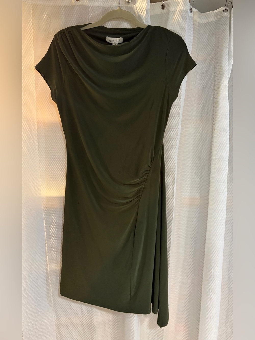 Rachel & Zoe Los Angeles Olive Draped Cap-Sleeve Dress